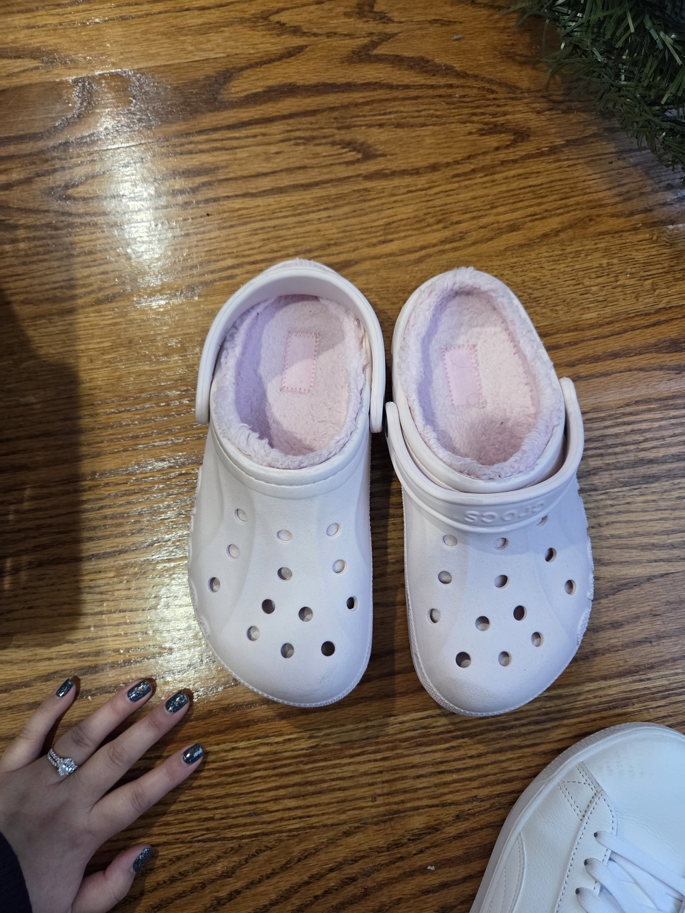 Plush-Lined Pink Slip-On Crocs with Pink Fleece